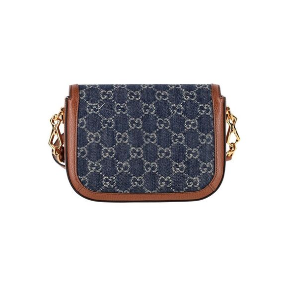 Gucci Horsebit 1955 Mini Shoulder Bag in Brown Canvas and Leather - Picture 2 of 12